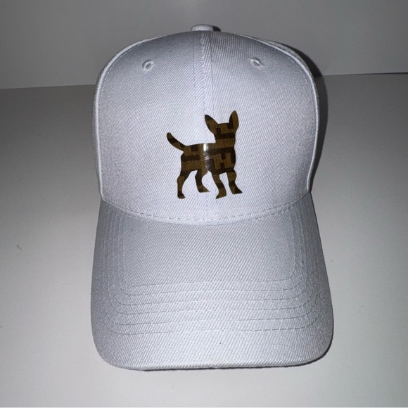 White Cap with Brown Fendi Pattern - Picture 2 of 4